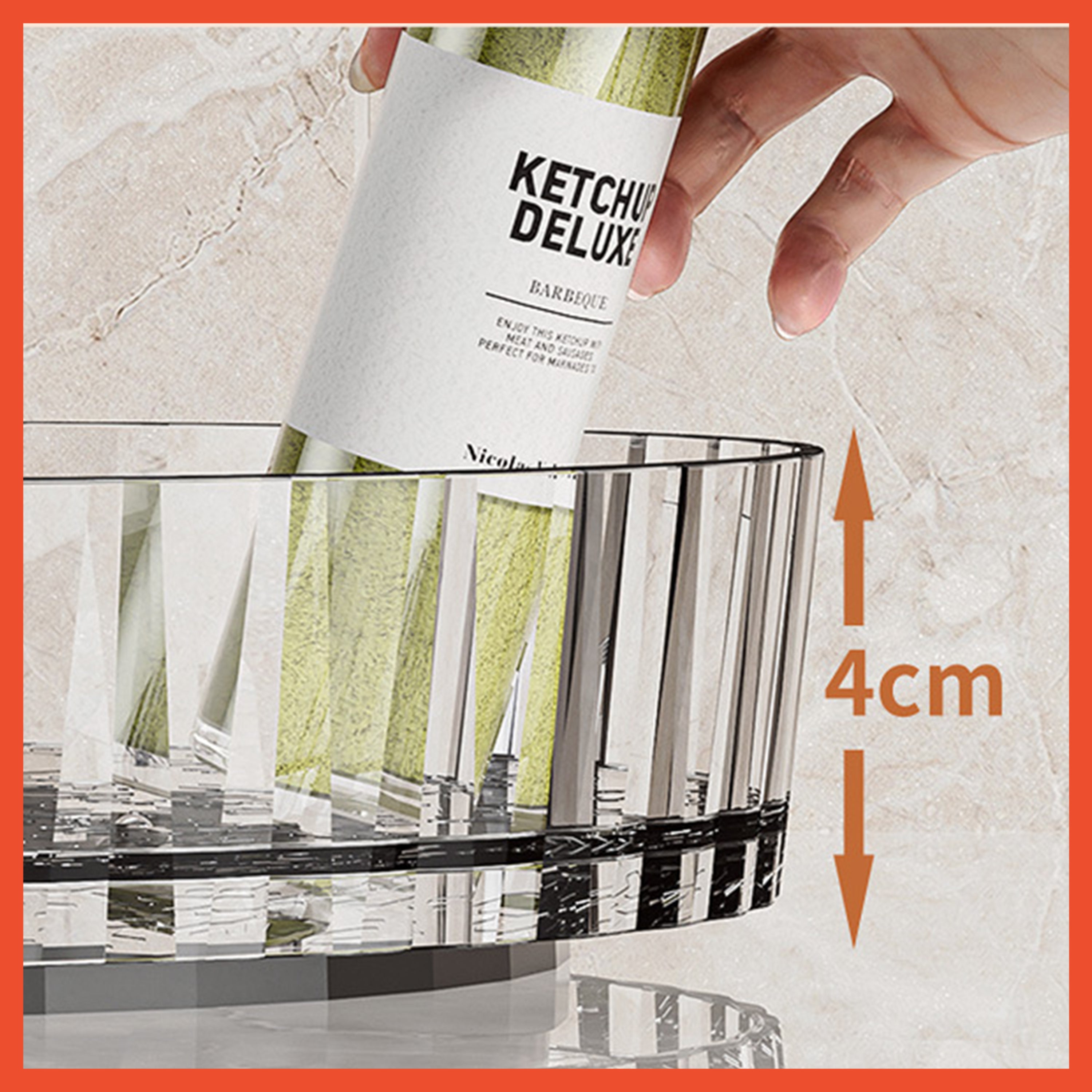 Hoptech - Rak Buah / Snack Putar / Rak Bumbu Putar Transparan / Kitchen Rack Organizer/Rak Serbaguna