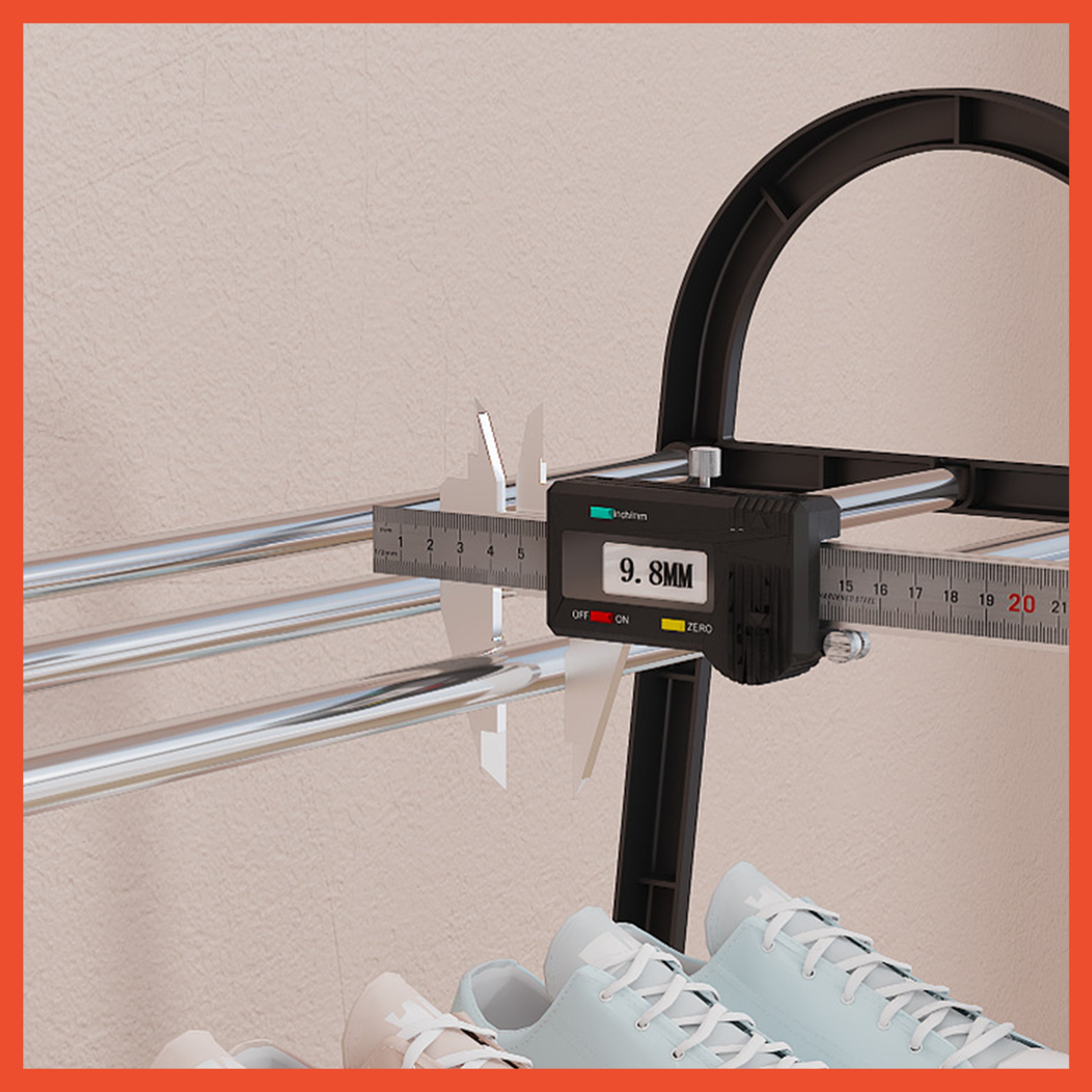 Hoptech 4+5-Tier Shoe Rack | Minimalist, Rust-Resistant, Strong, Multi-Purpose, Black Steel