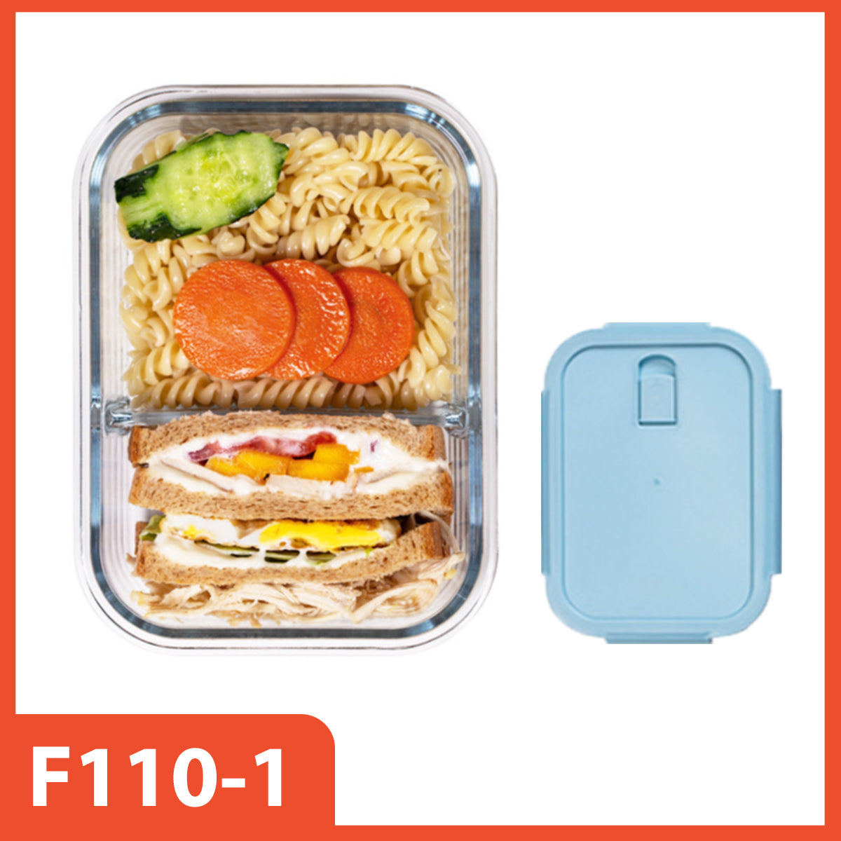 HOPTECH - THICK GLASS LUNCH BOX | HEAT-RESISTANT GLASS LUNCH BOX WITH LID | BPA FREE AND FOOD GRADE