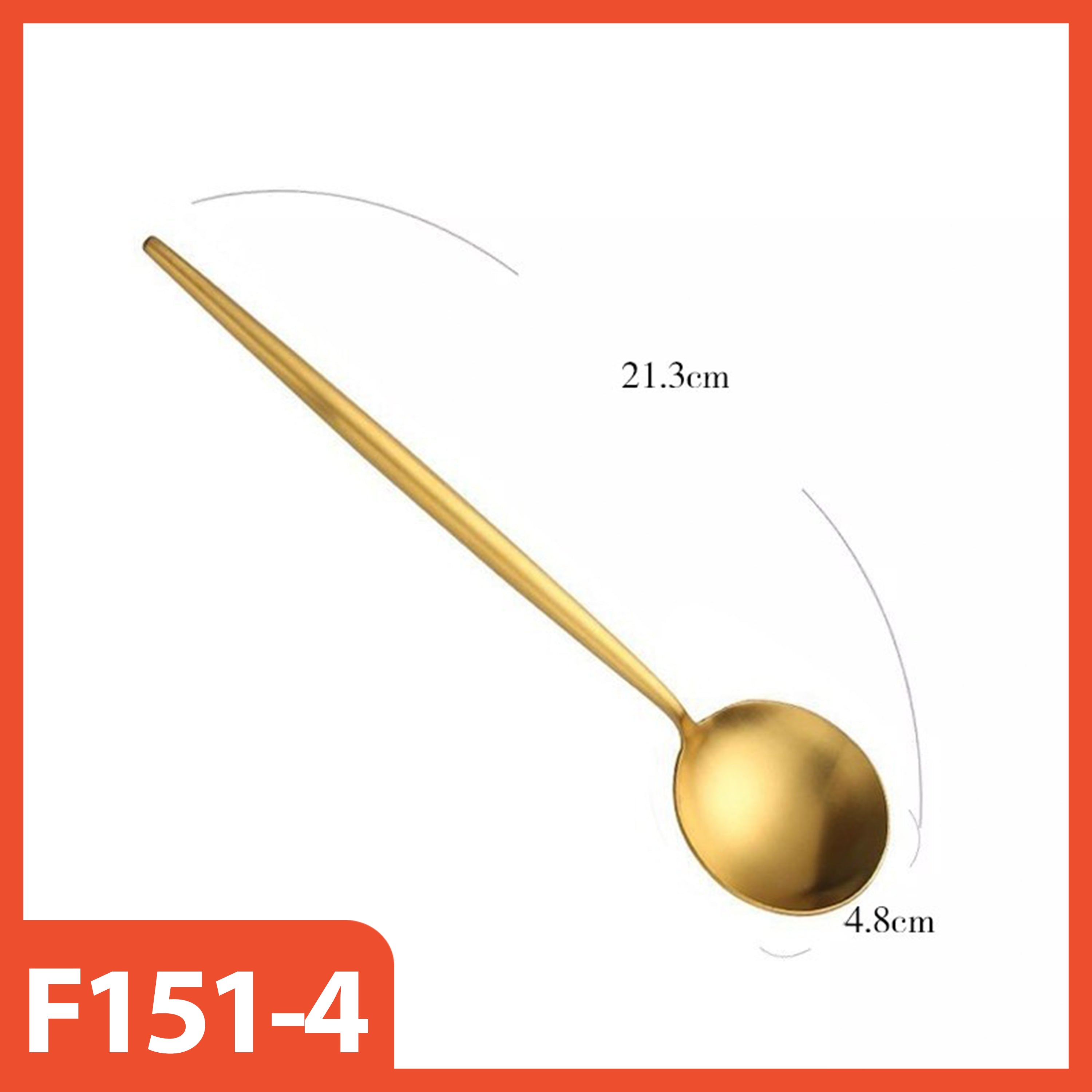 Gold spoon with measurements on a white background