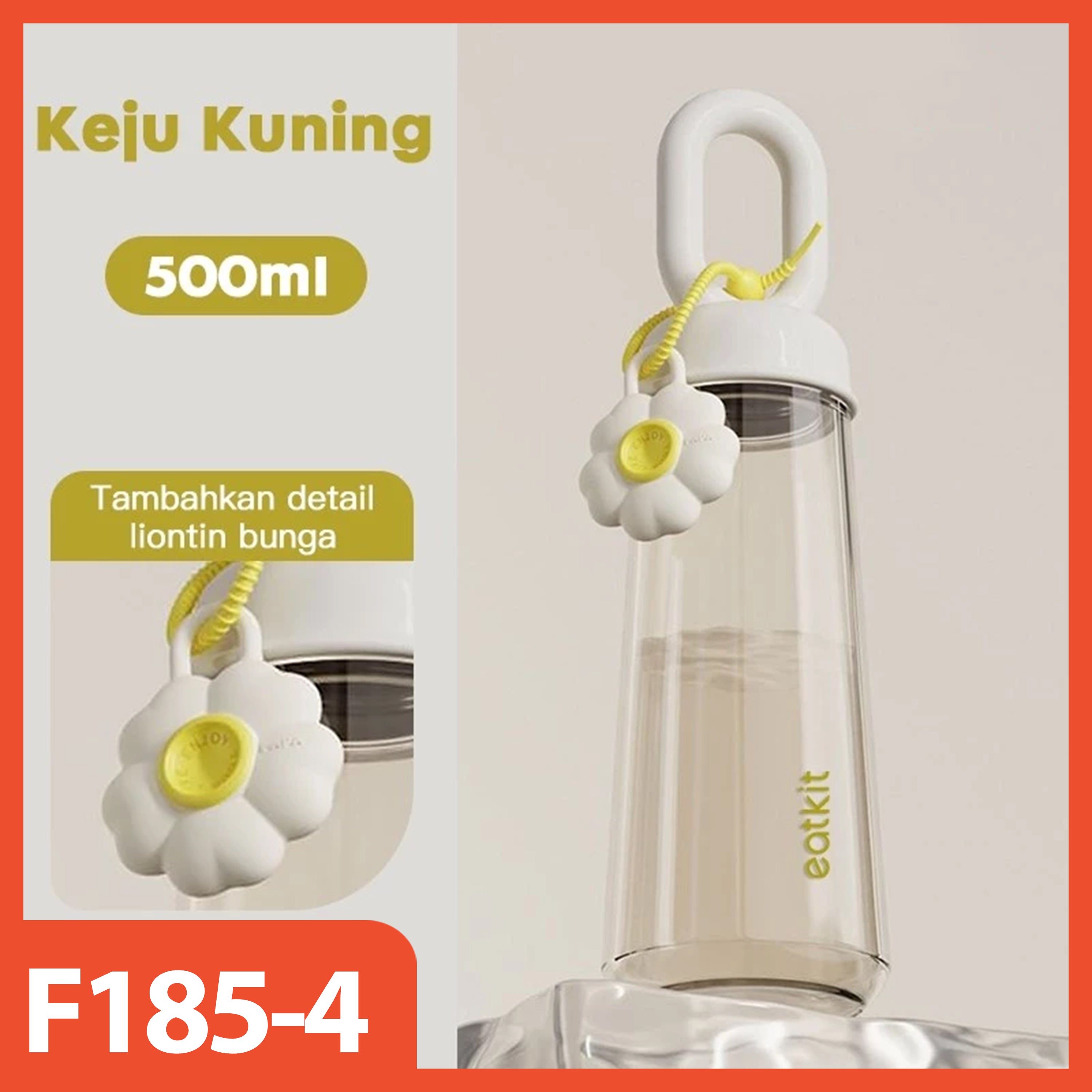 HOPTECH - 500ml Transparent Drinking Bottle | Aesthetic Tumbler Portable Drinking Bottle | BPA Free High Quality