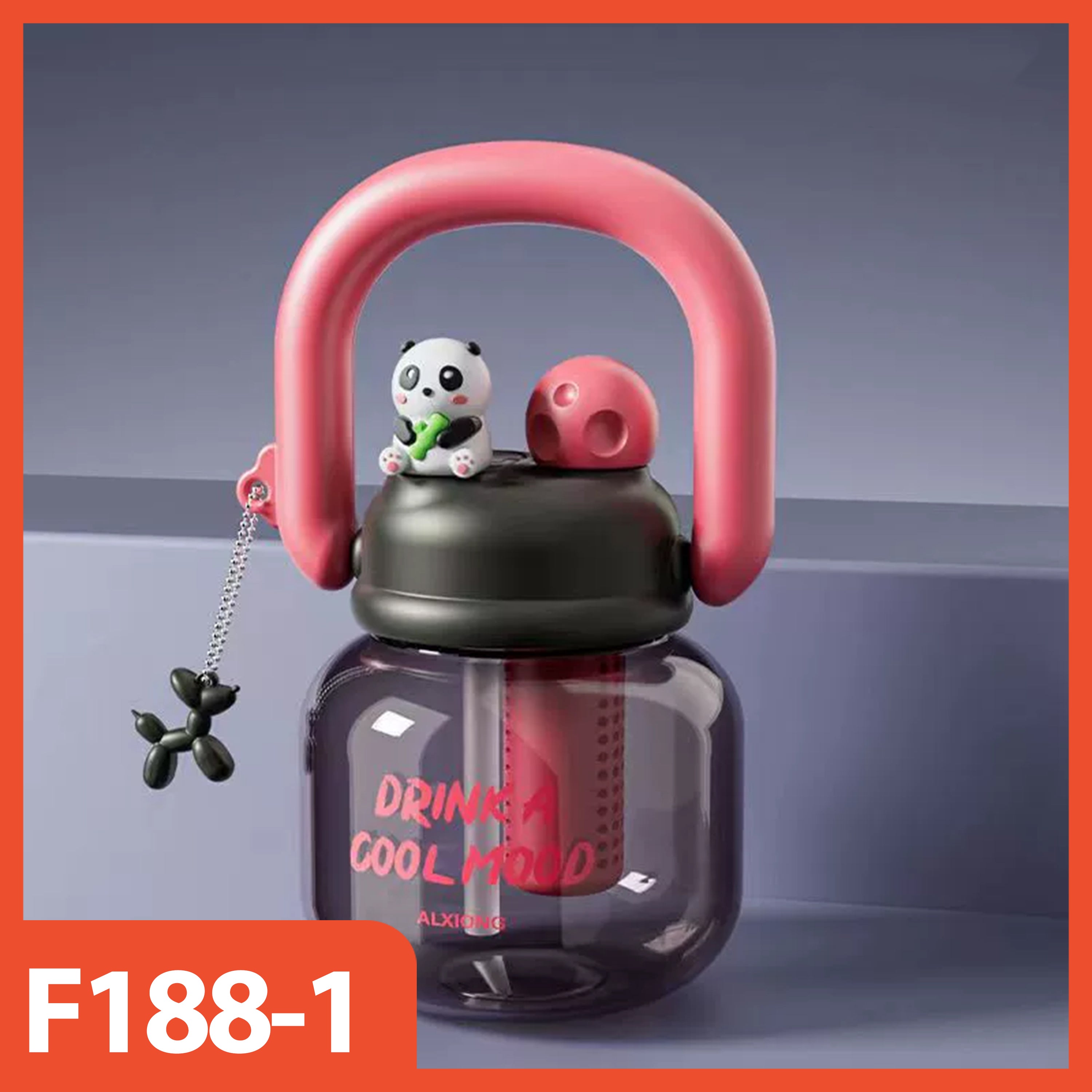 HOPTECH - Cute Character Transparent Drinking Bottle 800ml Snager Tumbler Infused Handle Linlin Tritan