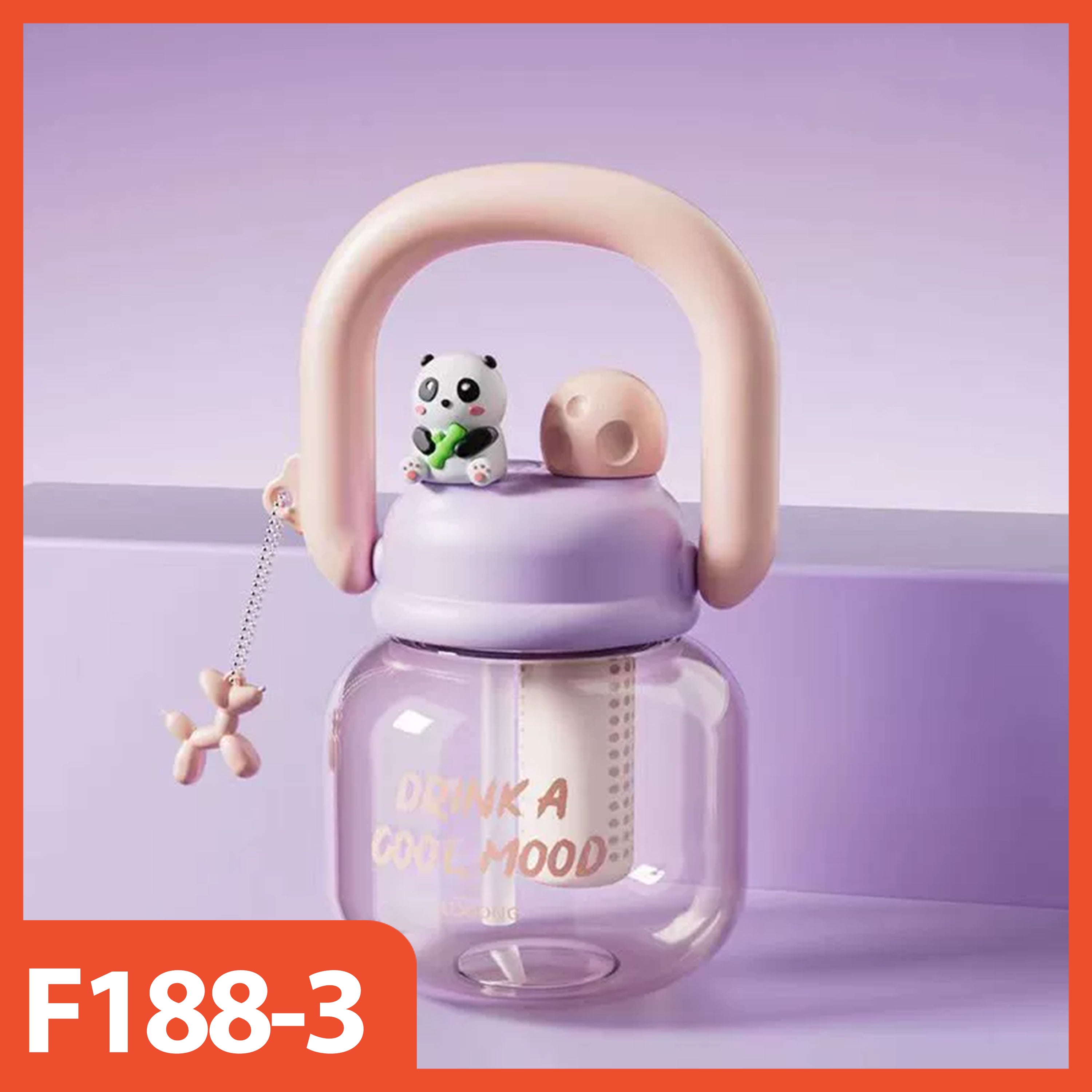 HOPTECH - Cute Character Transparent Drinking Bottle 800ml Snager Tumbler Infused Handle Linlin Tritan