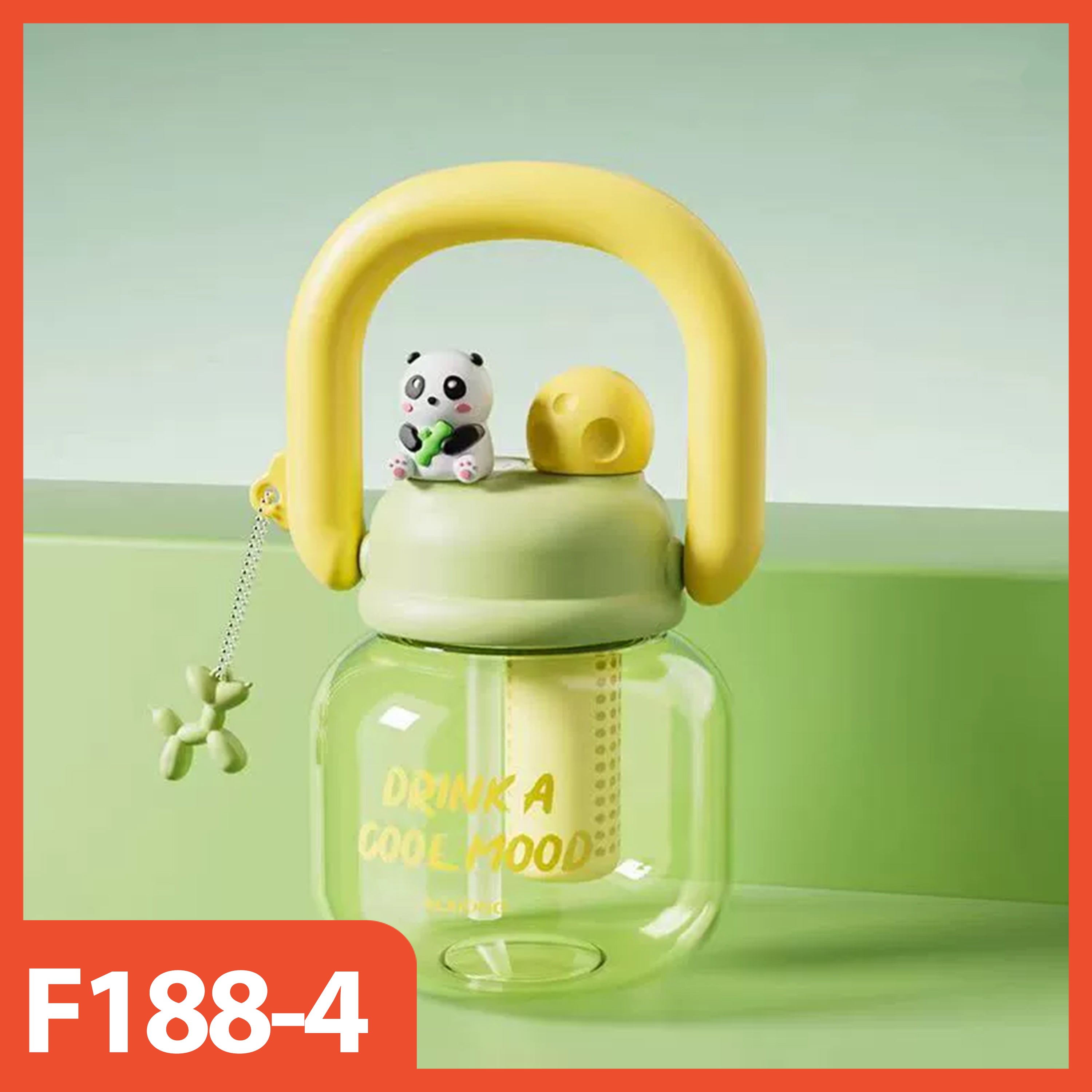 HOPTECH - Cute Character Transparent Drinking Bottle 800ml Snager Tumbler Infused Handle Linlin Tritan