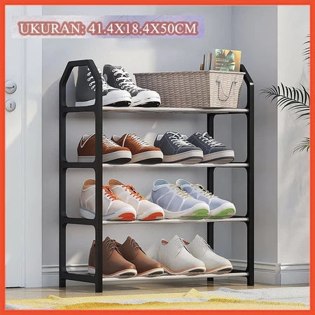 Multipurpose 4-tier Shoe Rack hitam