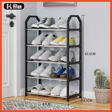 Multipurpose 5-tier Shoe Rack hitam