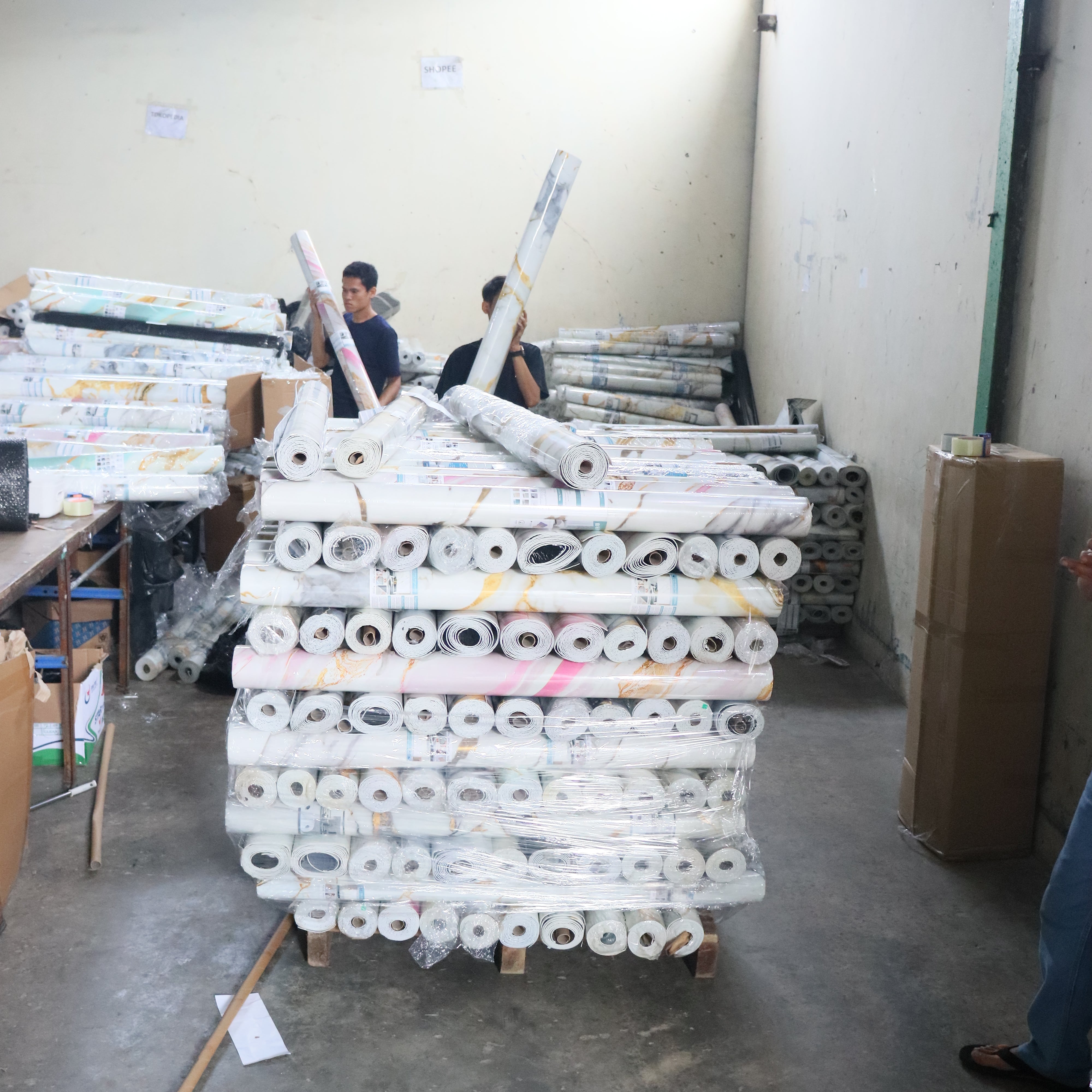 Hoptech - Wallpaper Dinding Motif Marble Roll 120 x 280cm Sticker Kamar Dekorasi PET Panjang 2.8 Meter A58