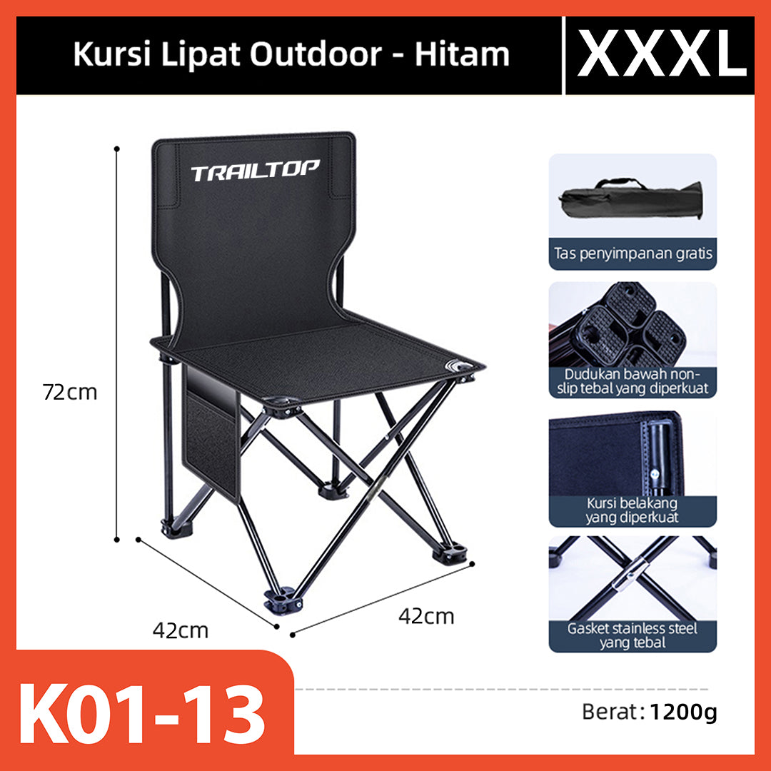 Hoptech-Kursi Lipat Serbaguna Outdoor Portable | Kursi Camping Tebal Tahan Aus | Folding Chair 120kg