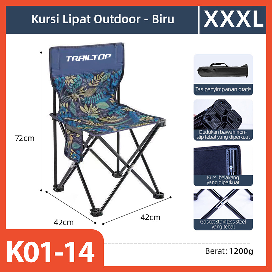 Hoptech-Kursi Lipat Serbaguna Outdoor Portable | Kursi Camping Tebal Tahan Aus | Folding Chair 120kg