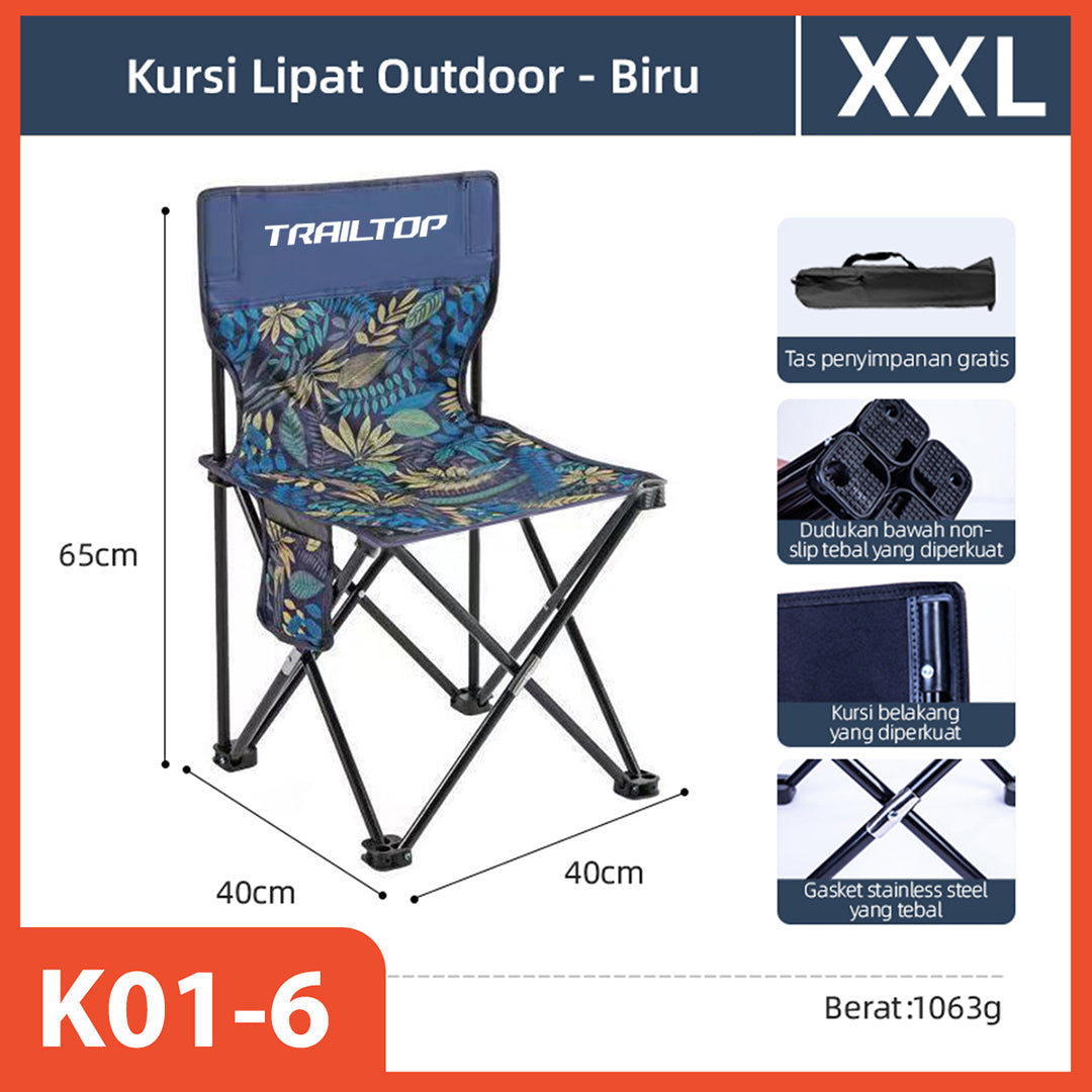 Hoptech-Kursi Lipat Serbaguna Outdoor Portable | Kursi Camping Tebal Tahan Aus | Folding Chair 120kg