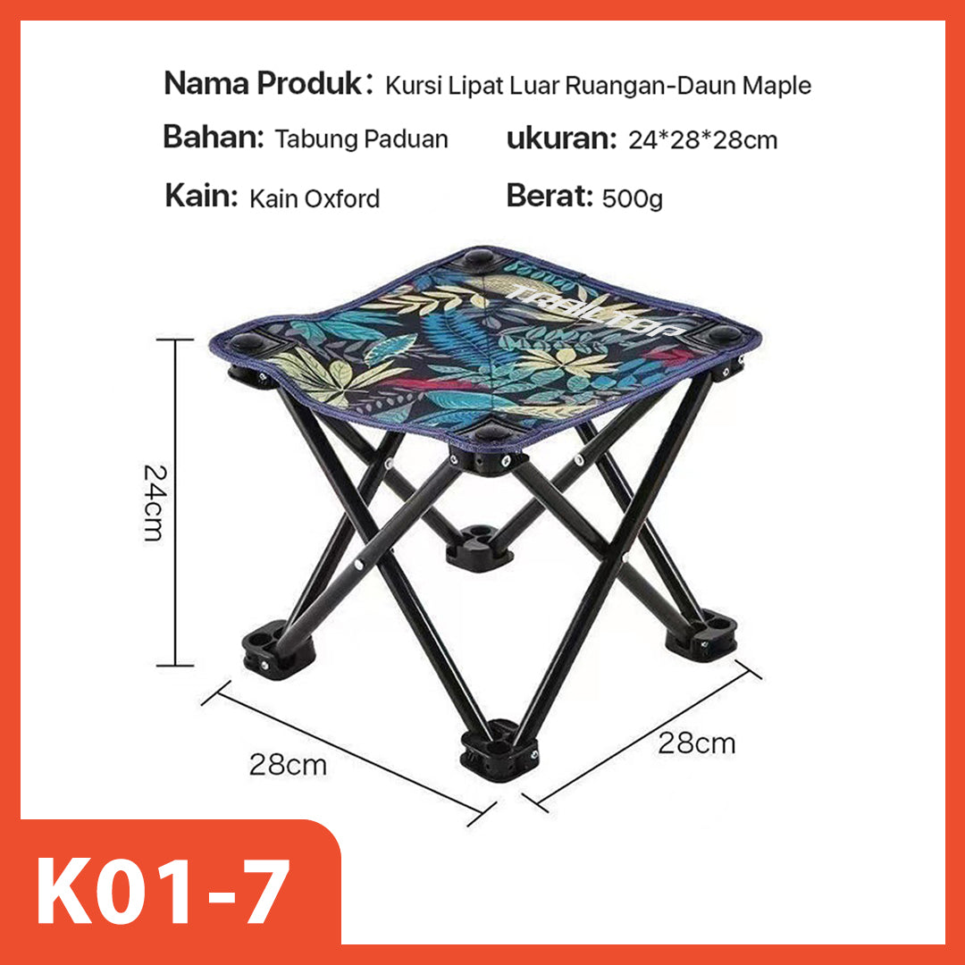 Hoptech-Kursi Lipat Serbaguna Outdoor Portable | Kursi Camping Tebal Tahan Aus | Folding Chair 120kg