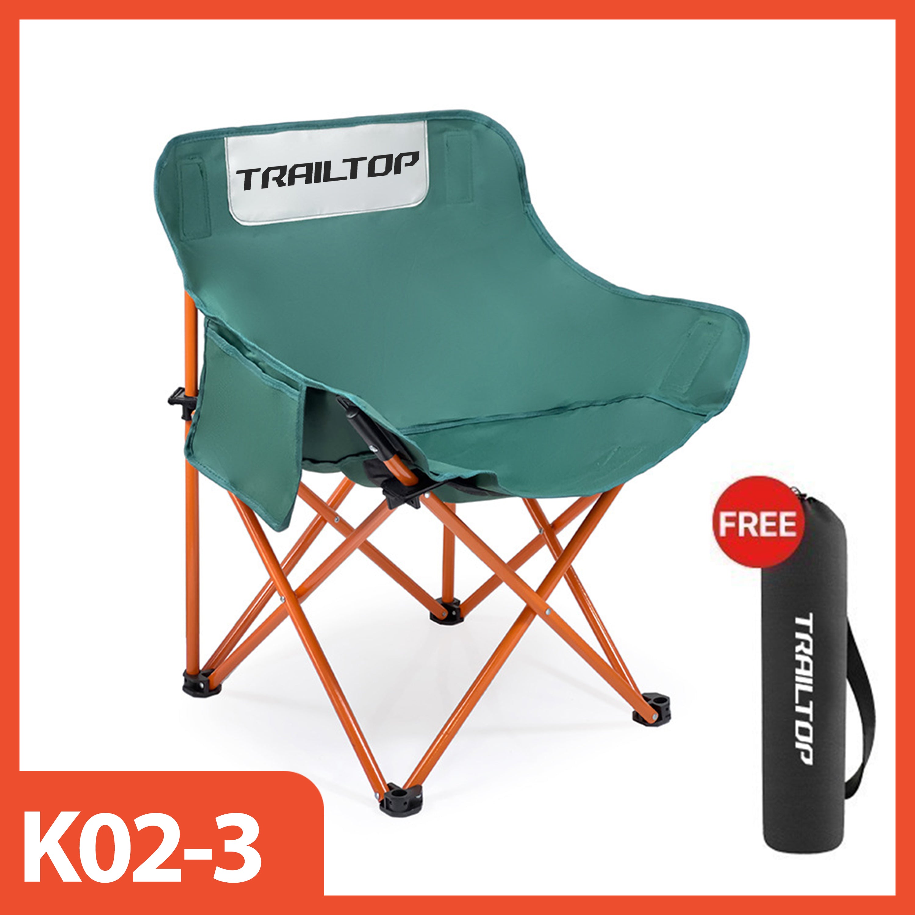 Kursi Lipat Sandaran Tinggi Dengan Sandaran Kepala Busa Kursi Camping Kuat/Lebar/Tebal Beban 150kg Outdoor Furniture Besi