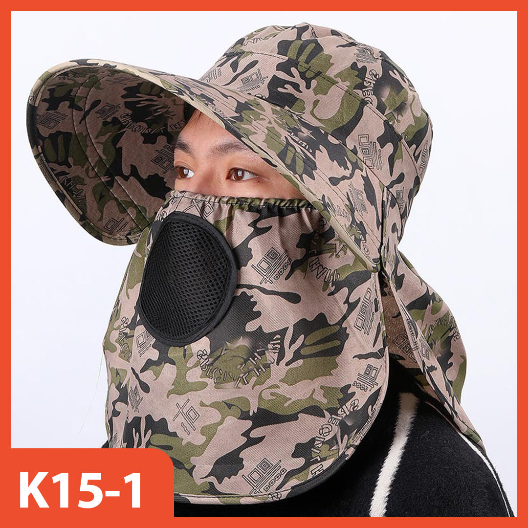 Hoptech Topi Gunung Topi Visor Lipat Pinggiran Lebar Anti UV Topi Mancing Bernapas