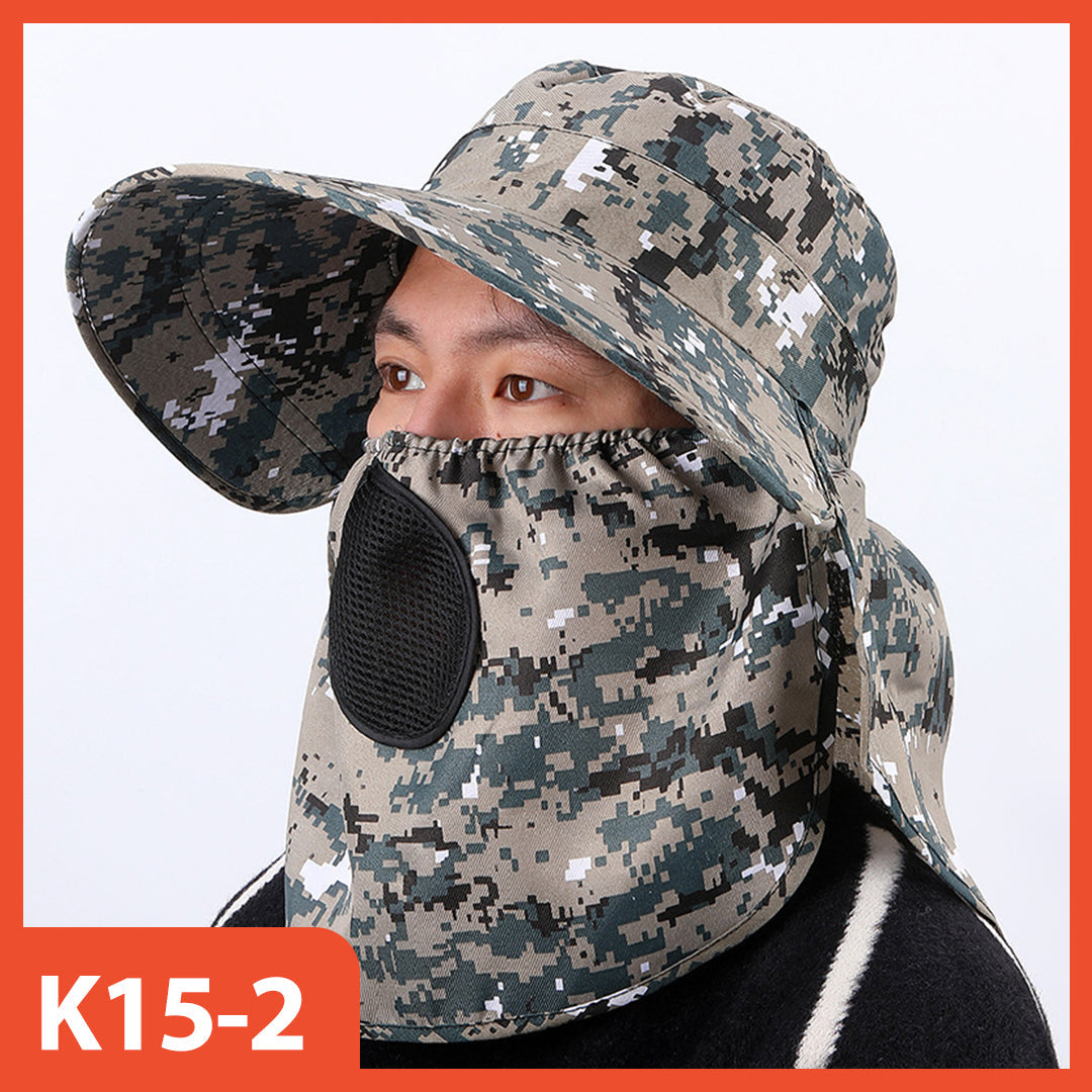 Hoptech Topi Gunung Topi Visor Lipat Pinggiran Lebar Anti UV Topi Mancing Bernapas
