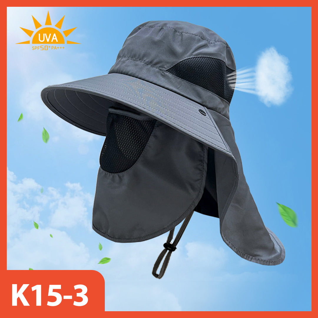 Hoptech Topi Gunung Topi Visor Lipat Pinggiran Lebar Anti UV Topi Mancing Bernapas