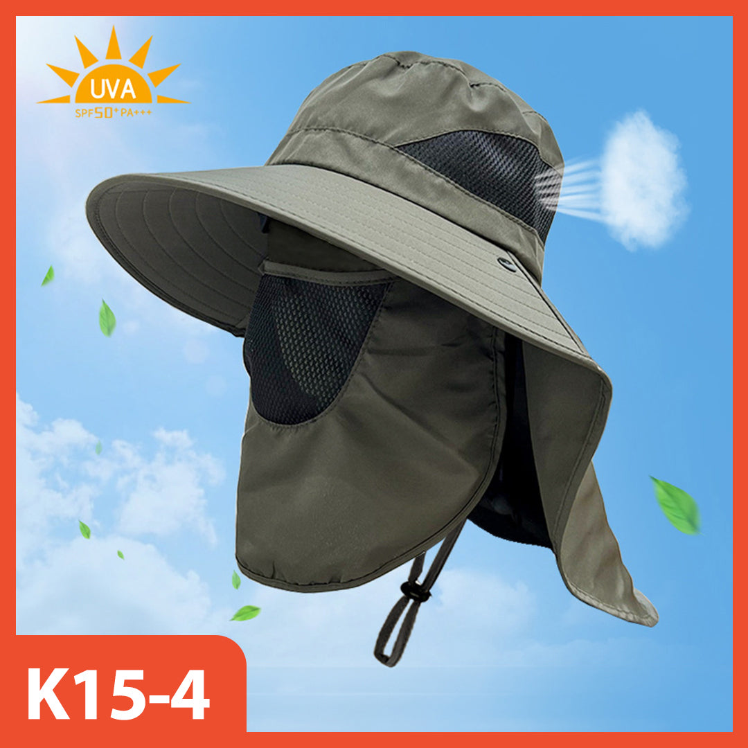 Hoptech Topi Gunung Topi Visor Lipat Pinggiran Lebar Anti UV Topi Mancing Bernapas