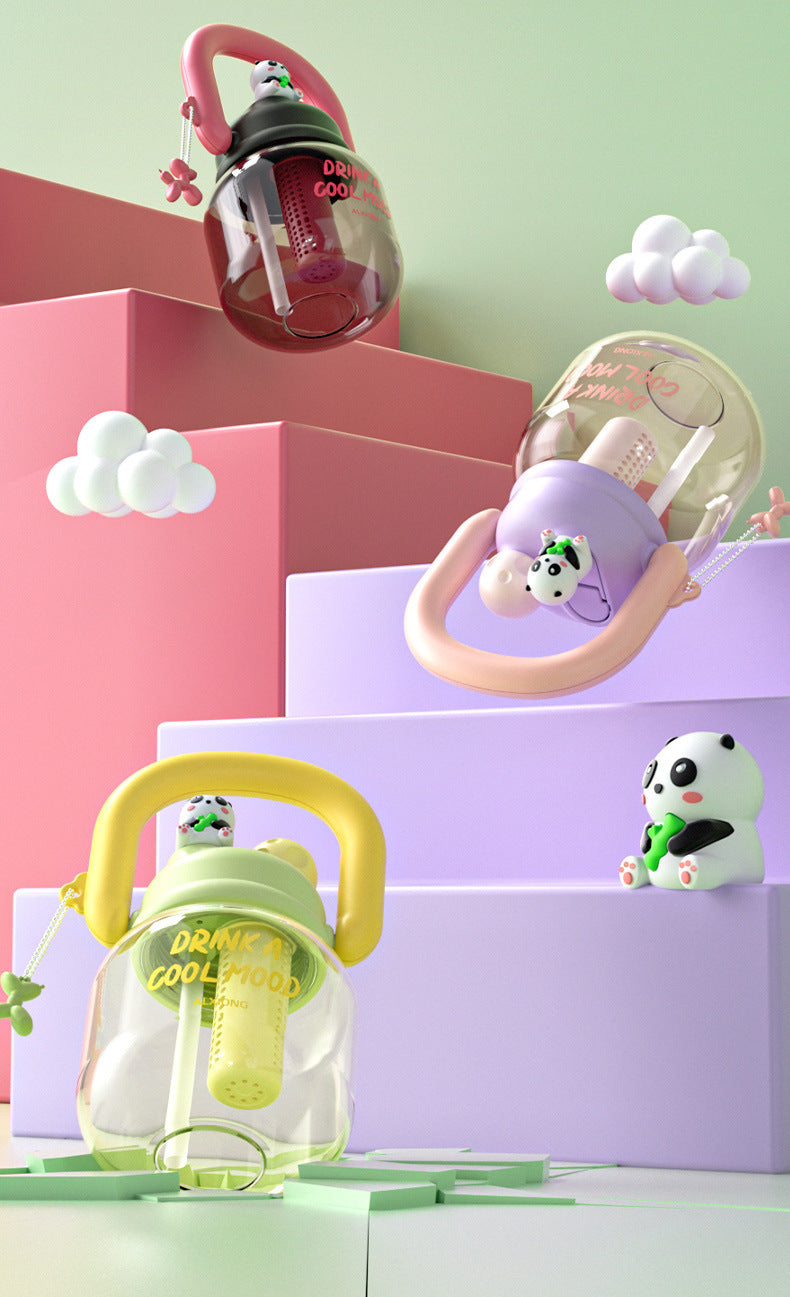 HOPTECH - Cute Character Transparent Drinking Bottle 800ml Snager Tumbler Infused Handle Linlin Tritan