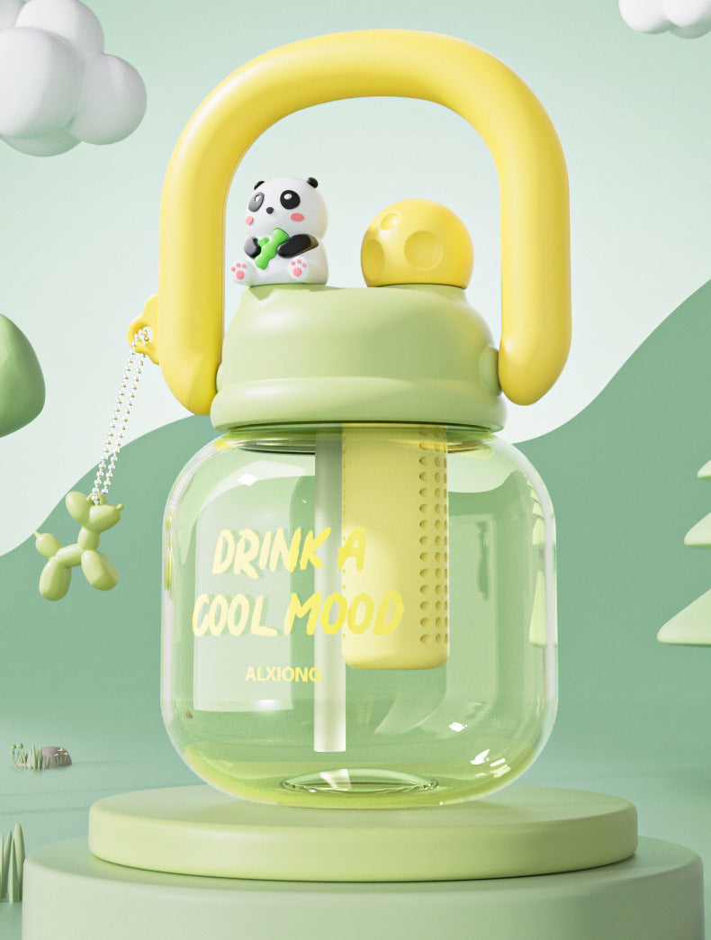 HOPTECH - Cute Character Transparent Drinking Bottle 800ml Snager Tumbler Infused Handle Linlin Tritan