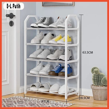 Multipurpose 5-tier Shoe Rack putih