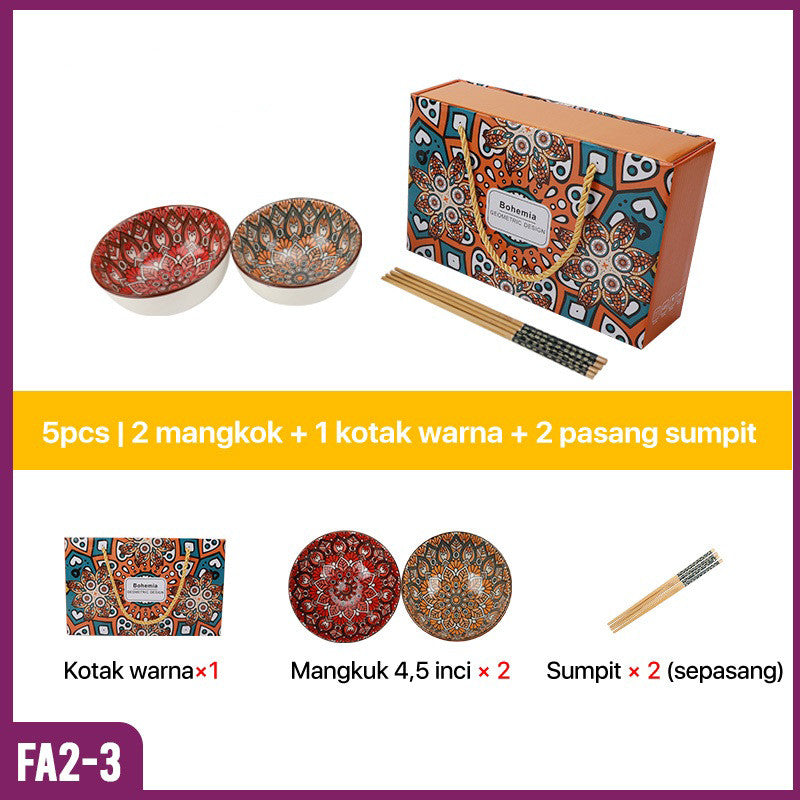 Set Mangkok dan Piring Keramik FA2