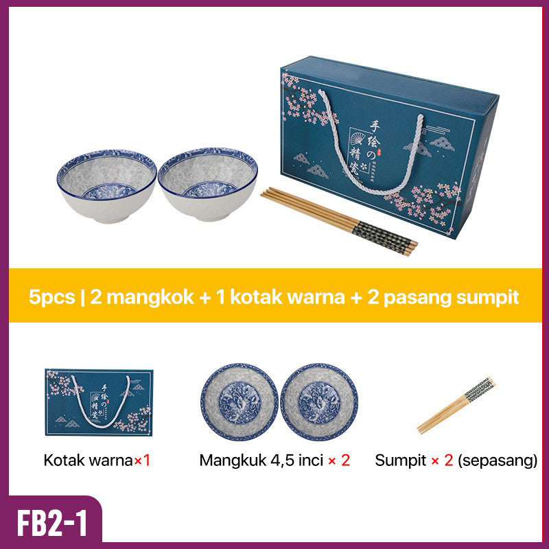 Set Mangkok dan Piring Keramik FA2