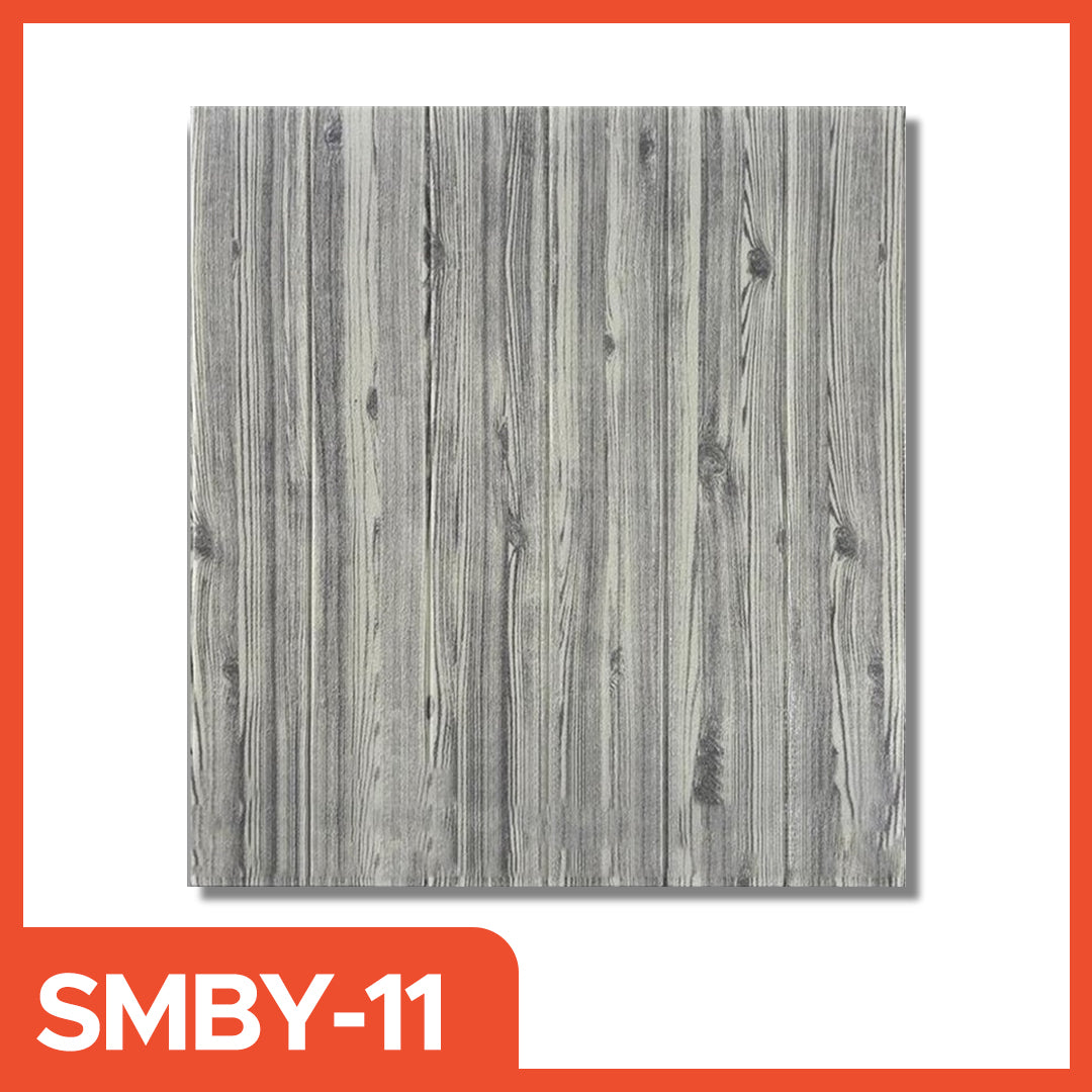 Wallpaper Dinding 3D Foam Motif Kayu ukuran 70x70 CM Self Adhesive 3D Timbul kertas stiker