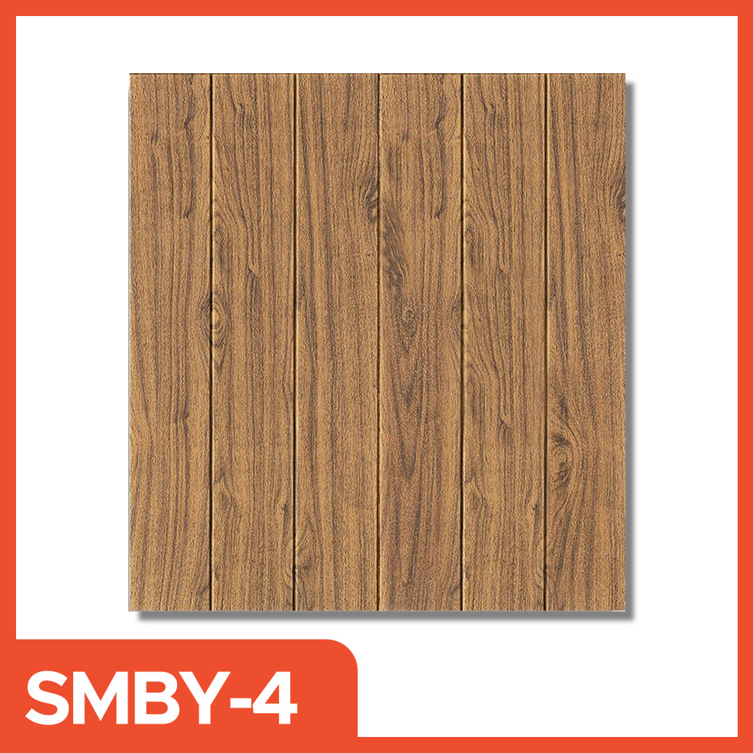 Wallpaper Dinding 3D Foam Motif Kayu ukuran 70x70 CM Self Adhesive 3D Timbul kertas stiker