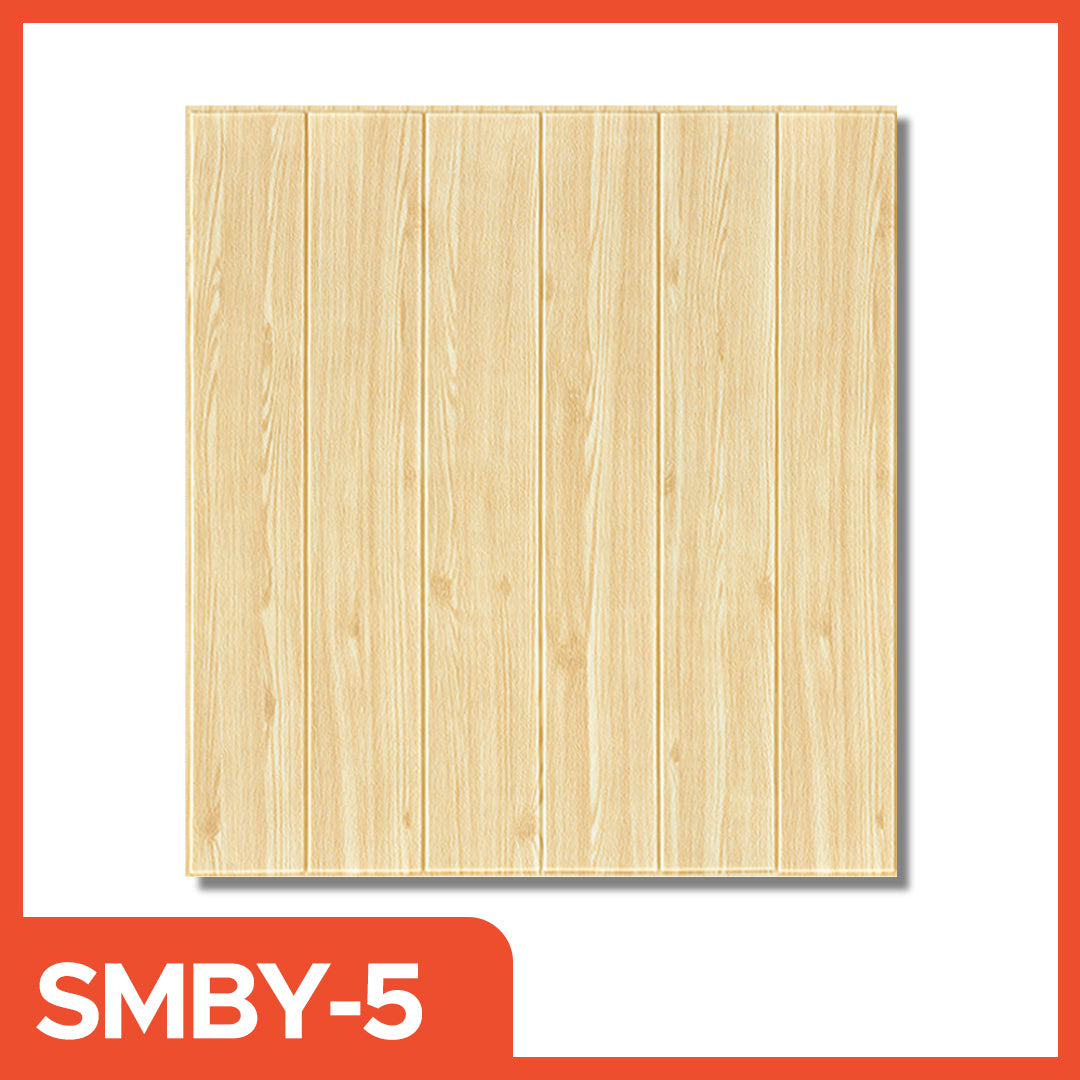 Wallpaper Dinding 3D Foam Motif Kayu ukuran 70x70 CM Self Adhesive 3D Timbul kertas stiker