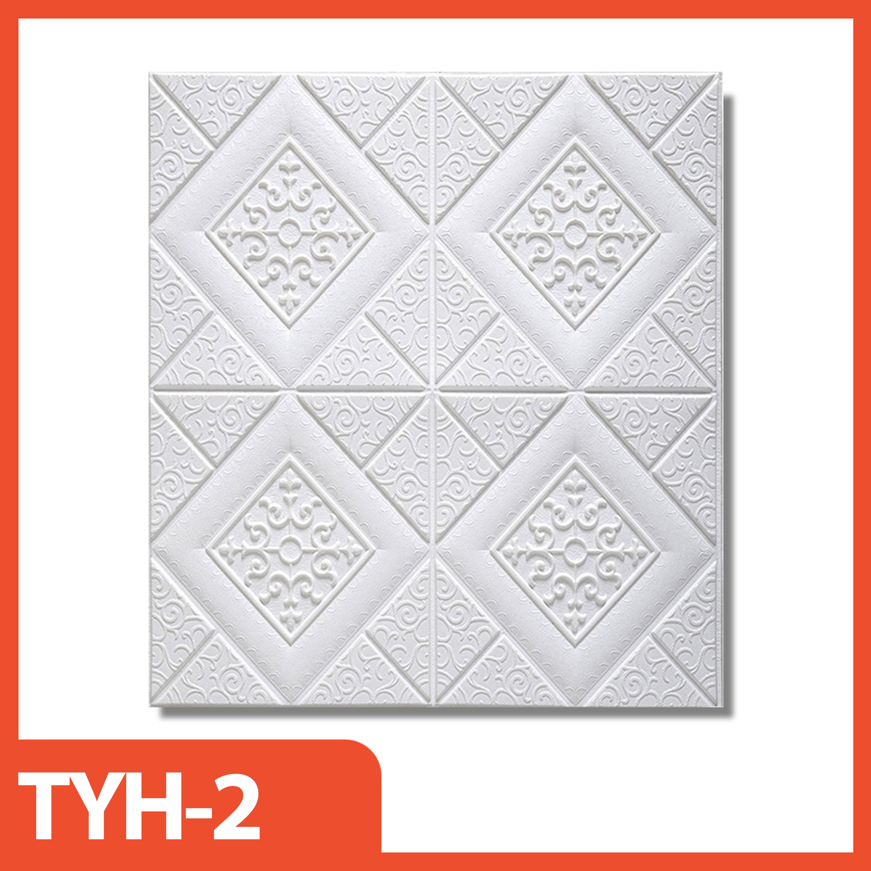 Hoptech - Wallpaper Tempel Sticker Dinding FOAM Timbul 3D Classic Motif Batik 70 x 77 cm