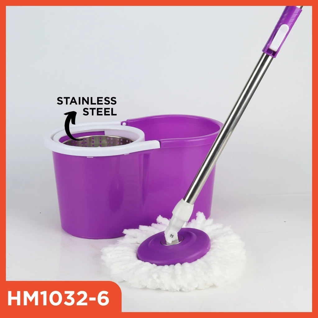 Hoptech - ALAT PEL LANTAI MOP DENGAN ROL PRAKTIS KAIN PEL PUTAR SPIN MOP 6L BUCKET ULTRA MOP