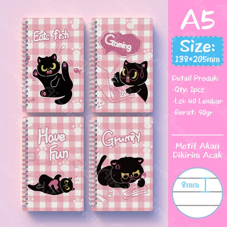 Notebook A5 1 Paket 4 Pcs Buku Diary Aesthetic Buku Jurnal Aesthetic Sekolah 40 Lembar