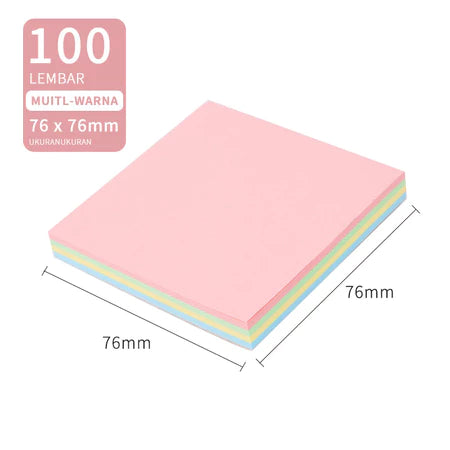 HOPTECH Sticky Notes 4 Colors 7.6×7.6CM Memo Stick Paper Sticky Notes Office Supplies
