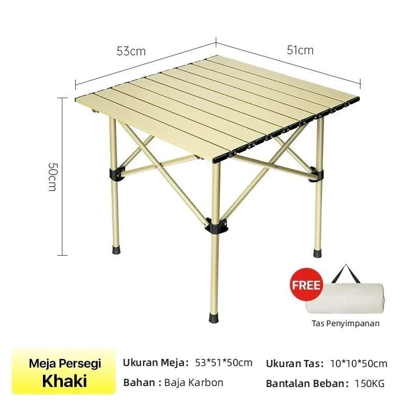 Hoptech Meja Lipat Outdoor Tebal Dan Tahan Aus Meja Camping Lipat Kuat Menahan Beban