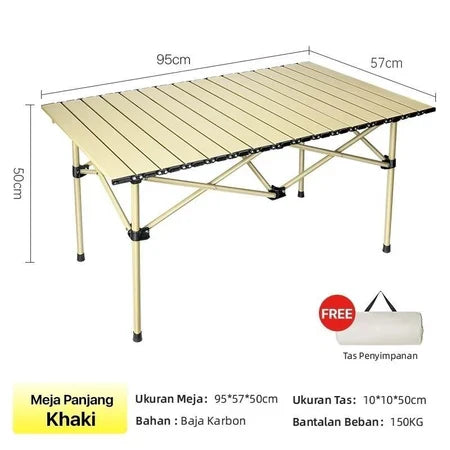 Hoptech Meja Lipat Outdoor Tebal Dan Tahan Aus Meja Camping Lipat Kuat Menahan Beban
