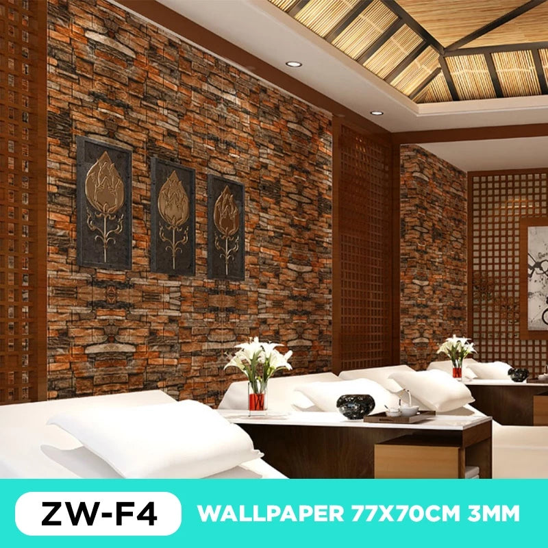 Hoptech - Wallpaper Dinding 3D bata / wallpaper 3D Foam 77x70cm teban 4.5mm High Quality