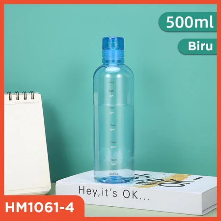Hoptech - Botol minum 500ml & 750ml / botol transparan / botol olahraga / botol portable