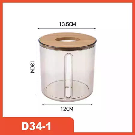 Kotak Tisu Aesthetic Transparan Kayu Modern untuk Kamar Mandi & Dapur Organizer Tisu