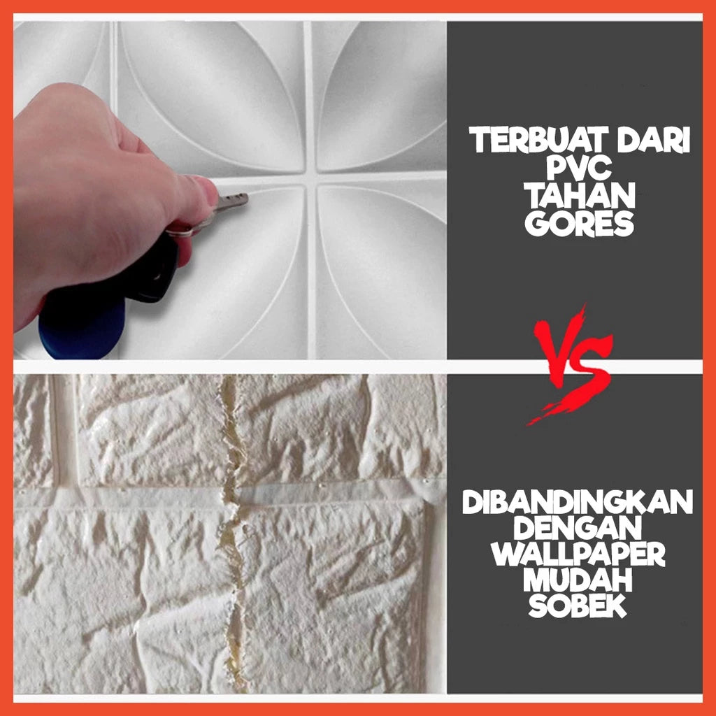 Hoptech - WALL PANEL 3D PVC WALLPANEL WALLPAPER DINDING / WALL PANNEL 50X50CM dan 30x30CM