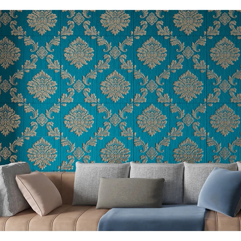 Hoptech - Wallpaper Dinding 3D Foam Motif Batik Bunga | Wallfoam High Quality Dekorasi Rumah