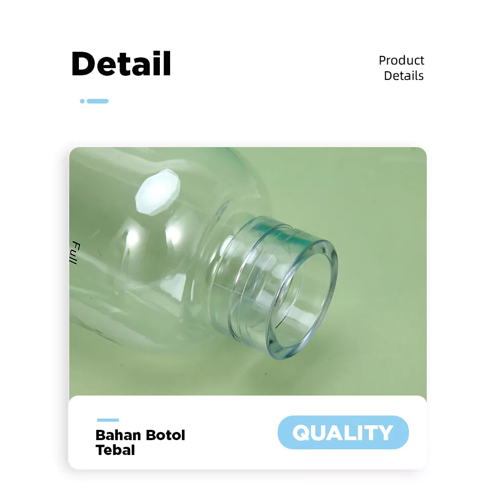 Hoptech - Botol minum 500ml & 750ml / botol transparan / botol olahraga / botol portable