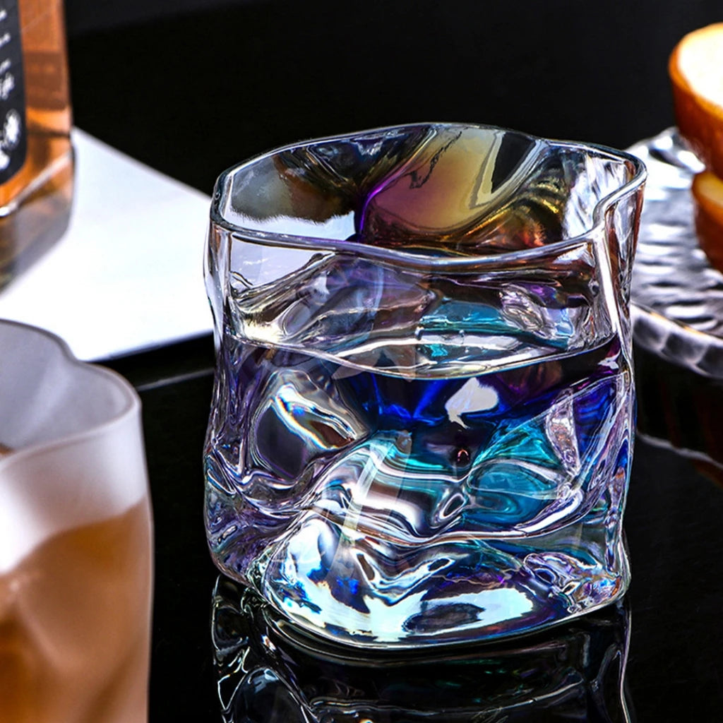 Hoptech - 180ml Japanese-Style Aesthetic Glass Cup | Unique Drinking Glass Abstract Glass Cup