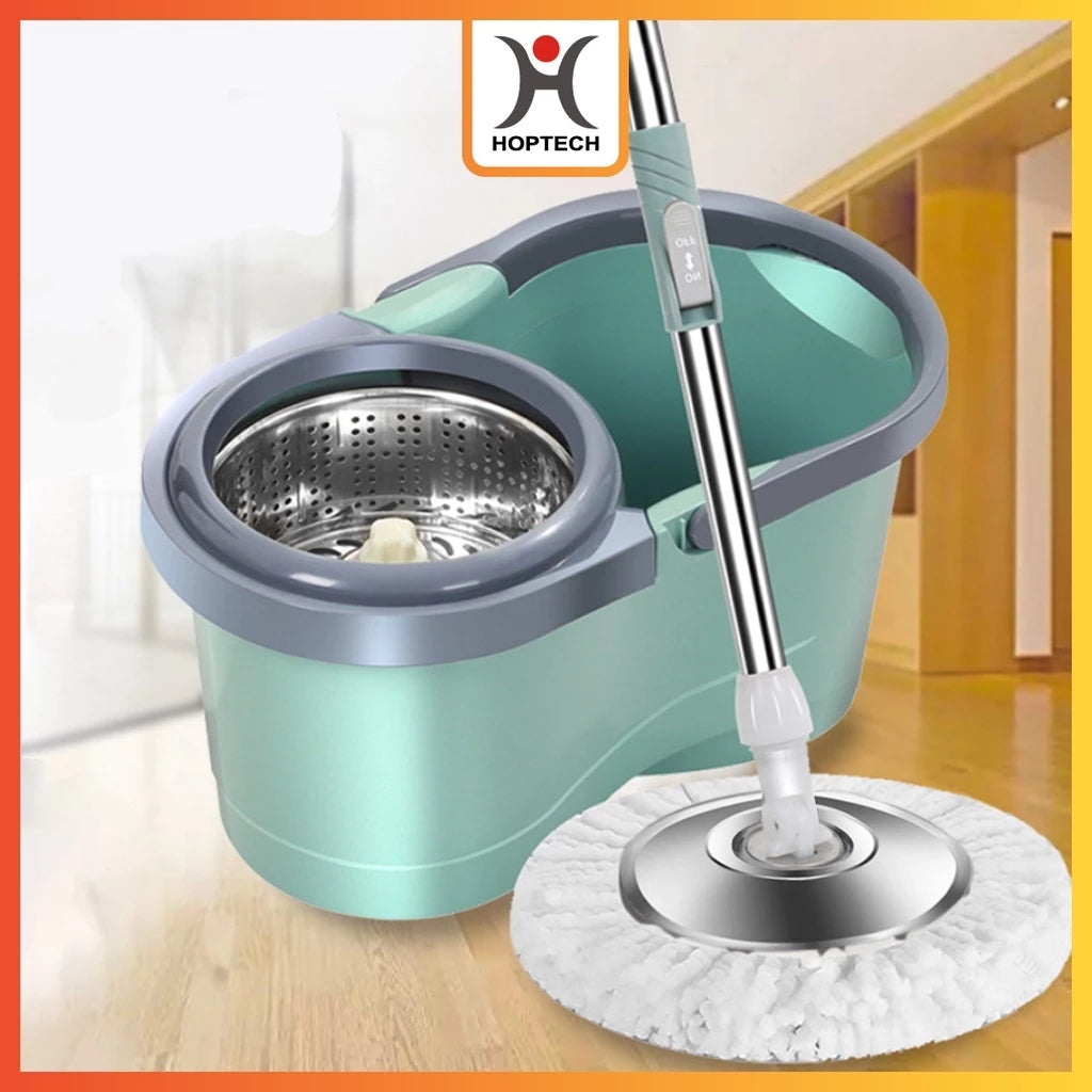 Hoptech - ALAT PEL LANTAI MOP DENGAN ROL PRAKTIS KAIN PEL PUTAR SPIN MOP 6L BUCKET ULTRA MOP
