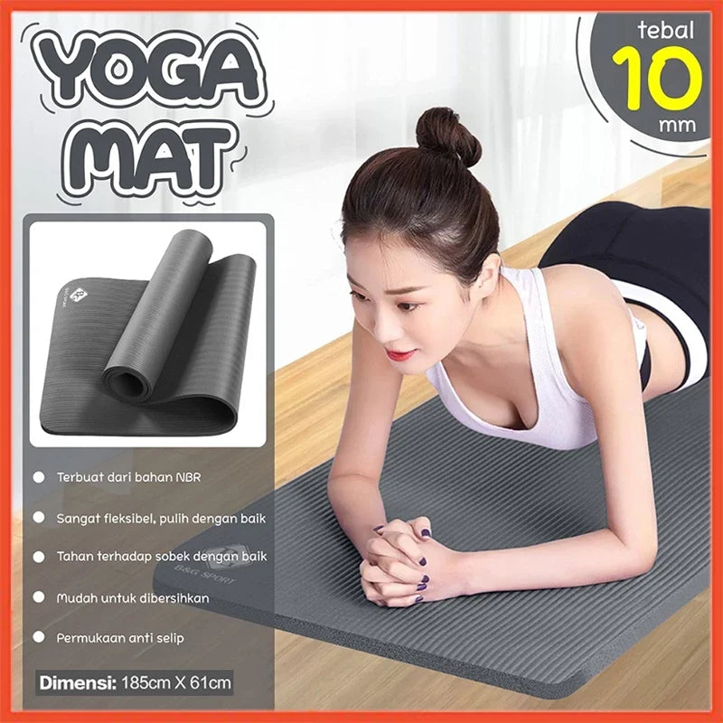 Hoptech - Matras Olahraga NBR Yoga Mats Anti Slip Tebal Premium & Pilates Mats | Gym Mats