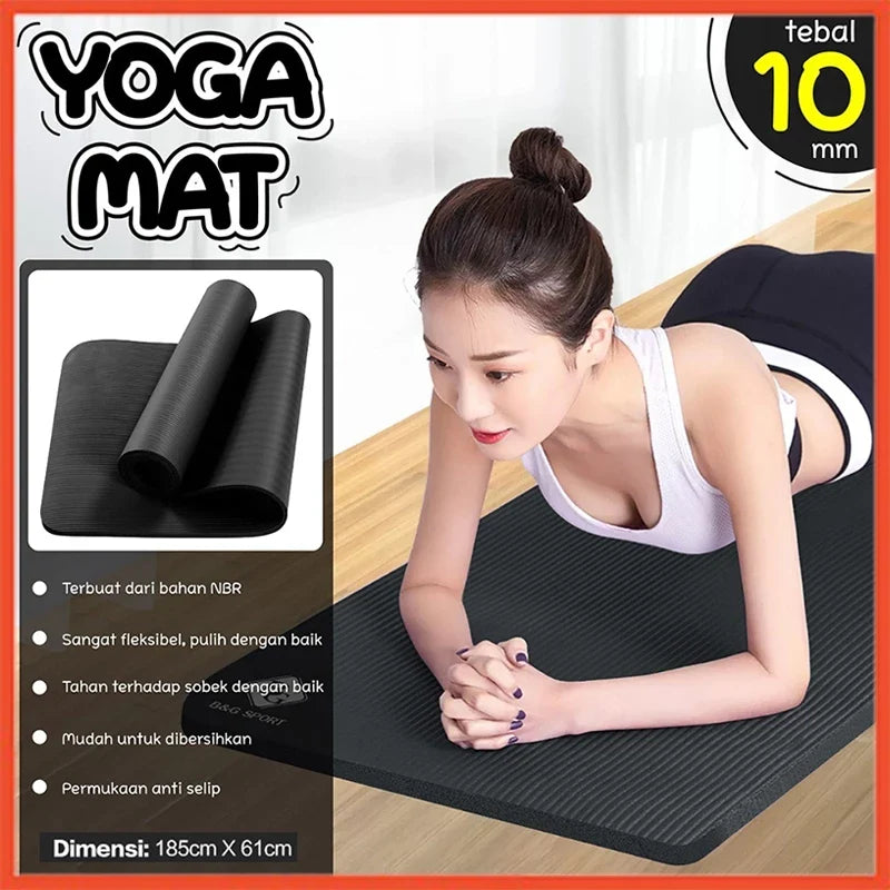 Hoptech - Matras Olahraga NBR Yoga Mats Anti Slip Tebal Premium & Pilates Mats | Gym Mats