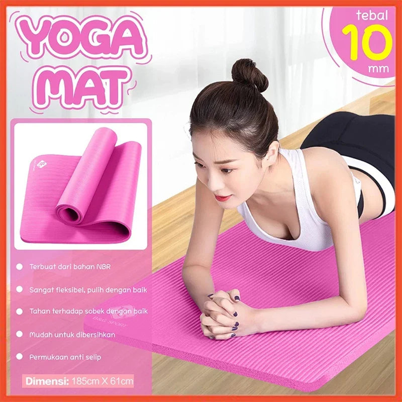 Hoptech - Matras Olahraga NBR Yoga Mats Anti Slip Tebal Premium & Pilates Mats | Gym Mats