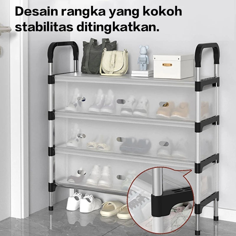 Hoptech - 3-6 Tier Dustproof Closed Shoe Rack Made of Sturdy Steel | Multipurpose Aesthetic Shoe Rack