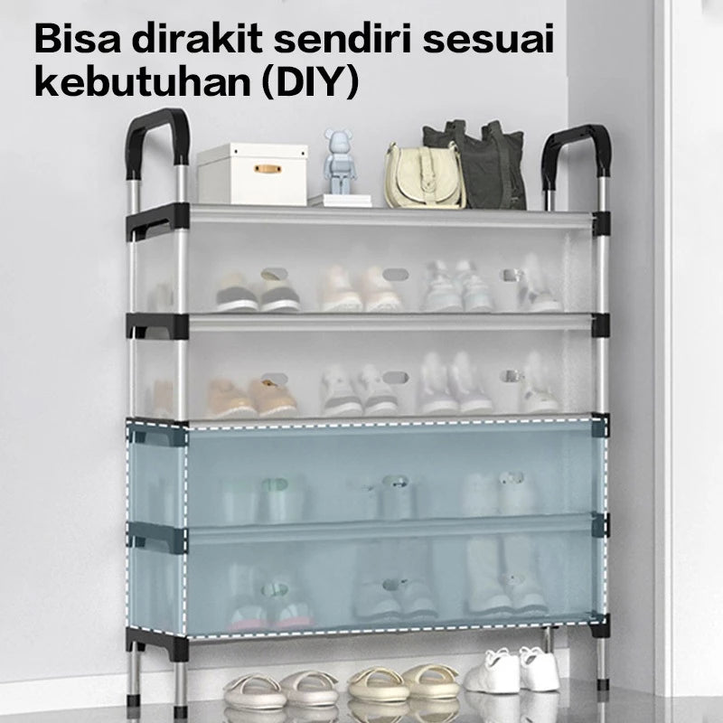 Hoptech - 3-6 Tier Dustproof Closed Shoe Rack Made of Sturdy Steel | Multipurpose Aesthetic Shoe Rack