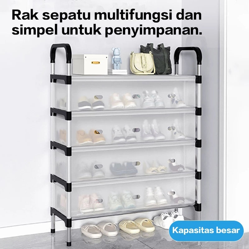 Hoptech - 3-6 Tier Dustproof Closed Shoe Rack Made of Sturdy Steel | Multipurpose Aesthetic Shoe Rack