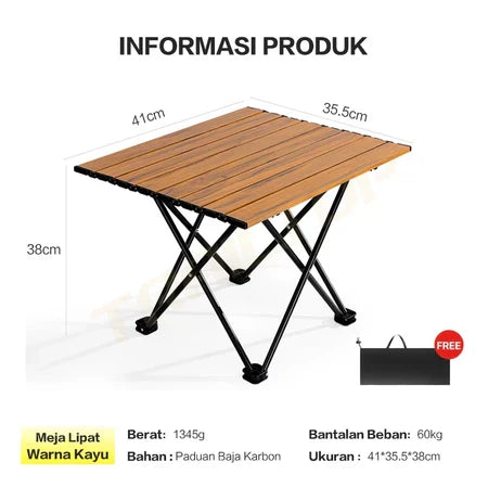Hoptech Meja Camping Lipat Baja Karbon Meja Lipat Outdoor