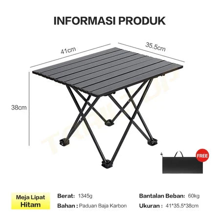 Hoptech Meja Camping Lipat Baja Karbon Meja Lipat Outdoor